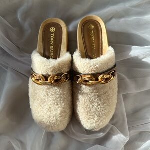 Tory Burch Jessa Jearling Clogs NEW WITH DUST BAGS